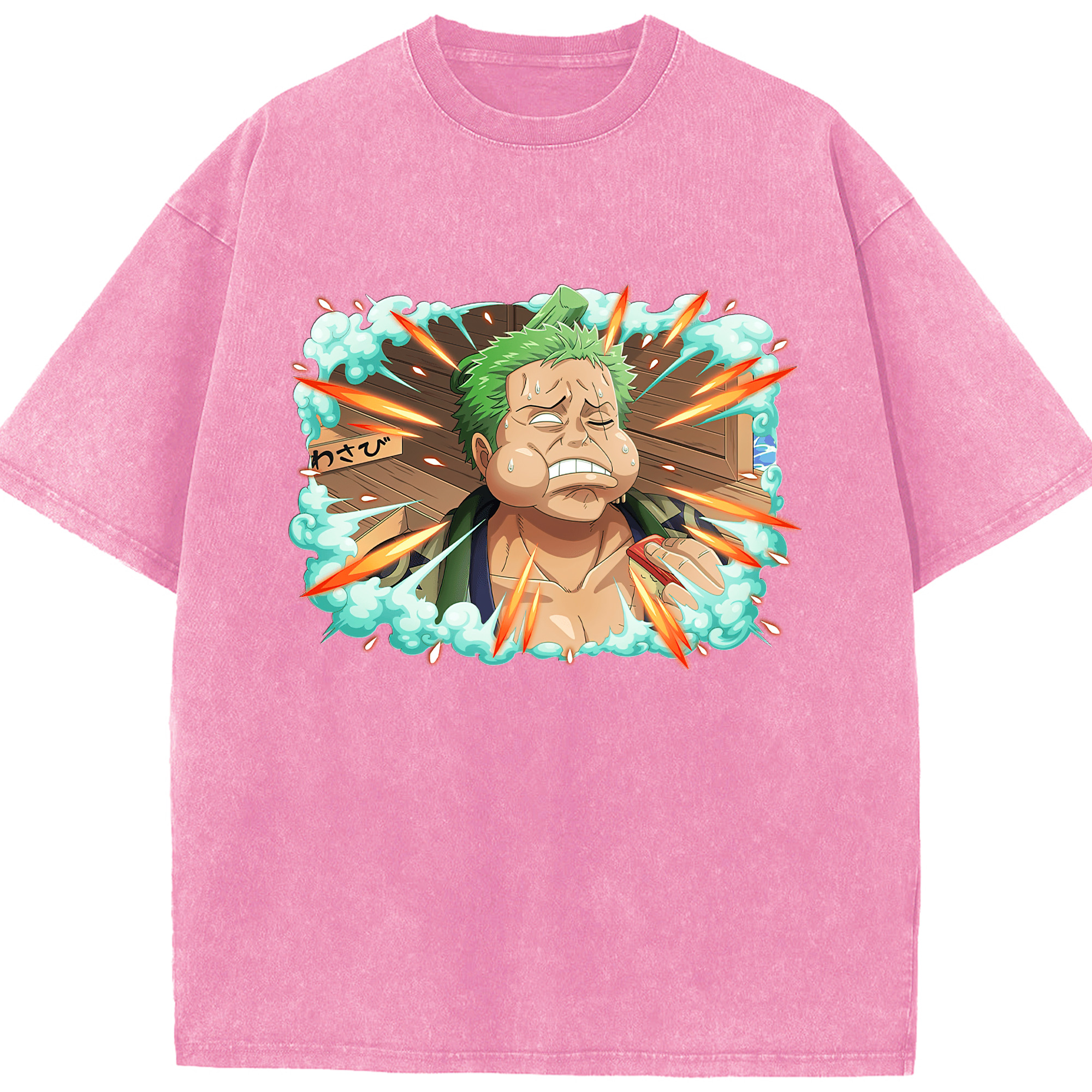 ワンピース ロロノア・ゾロ ONE PIECE Roronoa Zoro 綿100% ヴィンテージ風 半袖Tシャツ（フロントプリント）